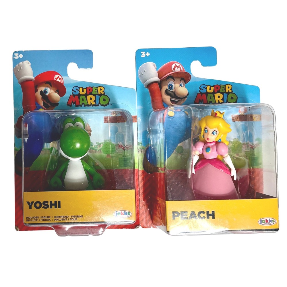 YOSHI & PEACH Super Mario Jakks Pacific 2.5" Figures